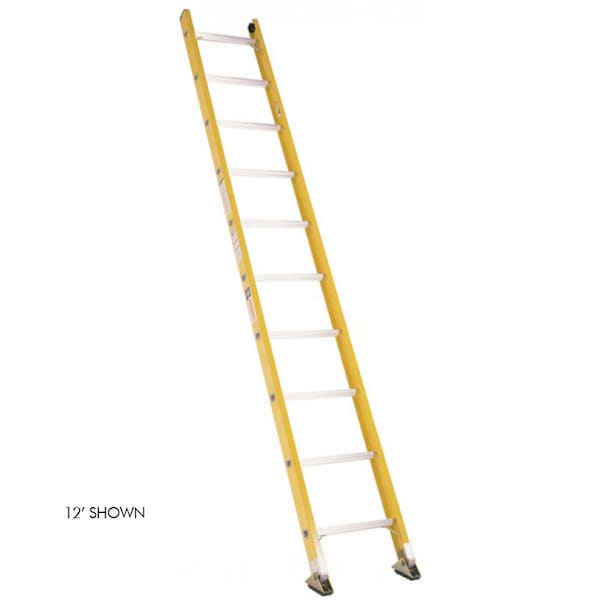 Bauer Ladder Straight Ladder, Fiberglass, 300 lb Load Capacity 33012 - main